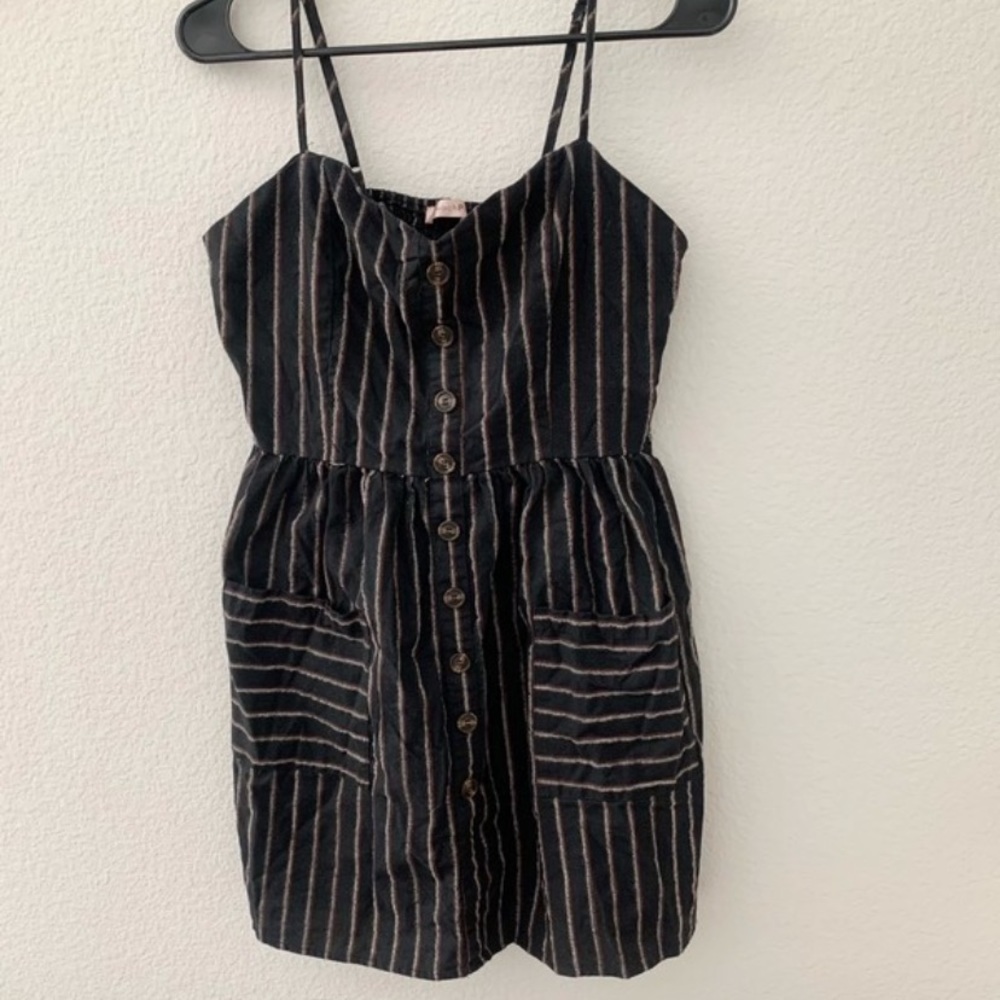 Peach puff striped dress